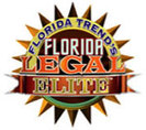 Multicolored logo for Florida Trend Florida Legal Elite circle with sun spikes