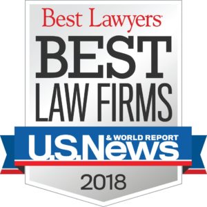 Badge for Best Lawyers Best Law Firms by U.S. News & World Report for 2018