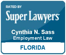 Badge for Rated by SUPER LAWYERS Employment Law for CYNTHIA N. SASS
