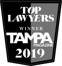 Badge for Top Lawyers winner by Tampa Magazine 2019 for Cynthia Sass