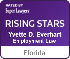 Purple badge for Yvette Everhart Rated by Super Lawyers Rising Stars in Employment Law Florida