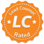 LC Lead Counsel Rated badge Orange and White seal