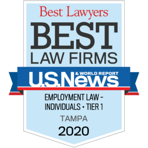 Badge for U.S. News and World Report Best Law Firms Sass Law Firms Employment Law Individuals 2020