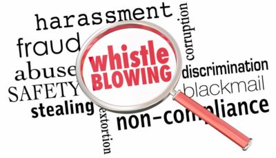Whistleblower Blog Image Magnifying harassment, crime, fraud, abuse, non-compliance 