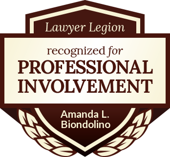 Badge for Lawyer Legion recognized for Professional Involvement Amanda L. Biondolino