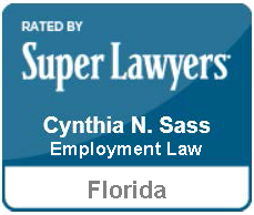 Blue Rated by Super Lawyers Cynthia N. Sass Employment Law Florida