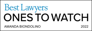 Badge for Best Lawyers Ones to Watch Amanda Biondolino 2022