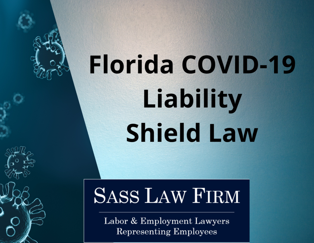 Picture of floating coronavirus Florida COVID-19 Liability Shield Law 2021