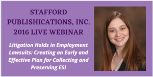 Picture of Yvette Everhart Board Certified Employment Lawyer Speaker at Stafford Publications live webinar 2016