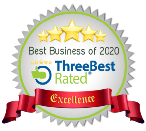 Badge for Best Business of 2020 ThreeBest Rated Excellence for Cynthia Sass Employment Law Tampa