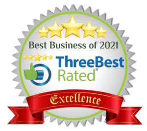 Badge for Best Business of 2021 ThreeBest Rated Excellence for Cynthia Sass Employment Law Tampa