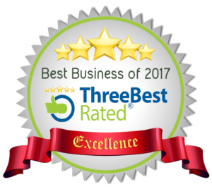 Badge for Best Business of 2017 ThreeBest Rated Excellence for Cynthia Sass Employment Law Tampa
