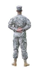 picture of the back of a soldier in uniform at parade rest military discrimination