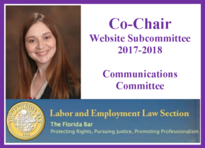 Picture of Yvette Everhart Co-Chair of the Website Subcommittee of the Labor and Employment Law Section of The Florida Bar 2017-2018