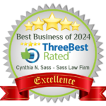 Sass Law Firm Three Best Rate Law Firm for Excellence Badge