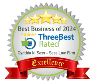 Sass Law Firm Three Best Rate Law Firm for Excellence Badge